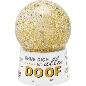 Funkelnde Traumkugel »Ohne Dich ist alles doof.« mit Goldglitter von Sheepworld