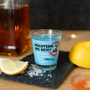 Robustes Sheepworld Schnapsglas mit lustigem Spruch...