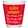 Robustes Sheepworld Schnapsglas mit lustigem Spruch "Glückwunsch"