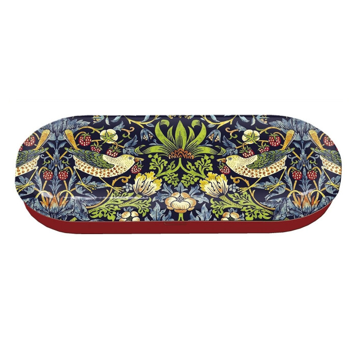 FRIDOLIN Hartschalen-Brillenetui aus Metall mit Kunstdruck William Morris "Erdbeerdieb"