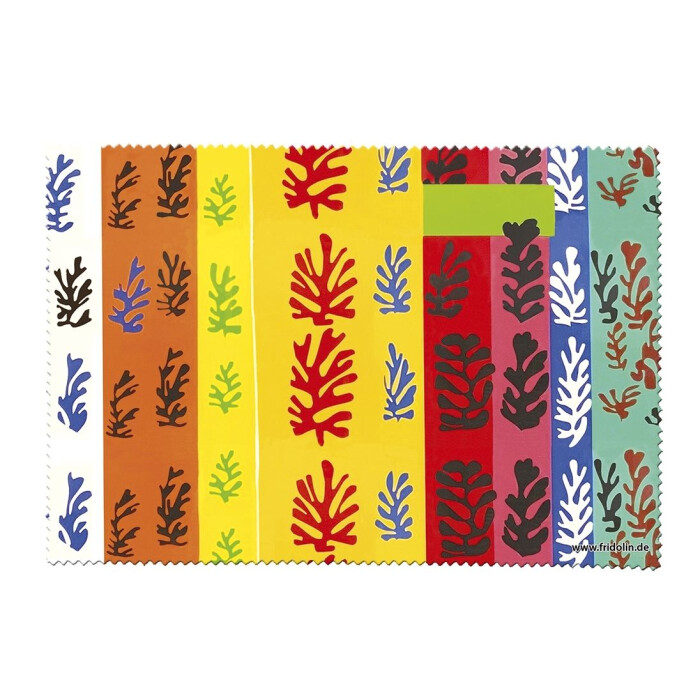 Modernes Hartschalen-Brillenetui im Matisse-„Cut-Out“-Stil mit Mikrofasertuch