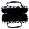 Elegantes Brillenetui / Handtasche NAMIBIA mit Kunstfellbezug im Beige - Leomuster
