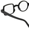 Ausgefallene schwarze Designer-Lesebrille Andy mit asymmetrischem Akzent + 2,50 dpt