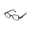 Ausgefallene schwarze Designer-Lesebrille Andy mit asymmetrischem Akzent + 2,50 dpt