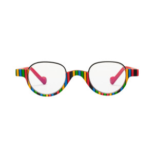 Ausdrucksstarke Look-Over-Lesebrille Bridge Panto Rainbow...