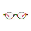 Ausdrucksstarke Look-Over-Lesebrille Bridge Panto Rainbow mit runden Gläsern
