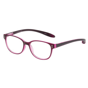 Kunststofflesebrille "Juno" mit Federscharnier in verschiedenen Farben und farblich passendem Etui