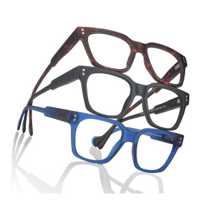 Zeitlose Kunststoff-Fertiglesebrille  Vincent in 3 Farben