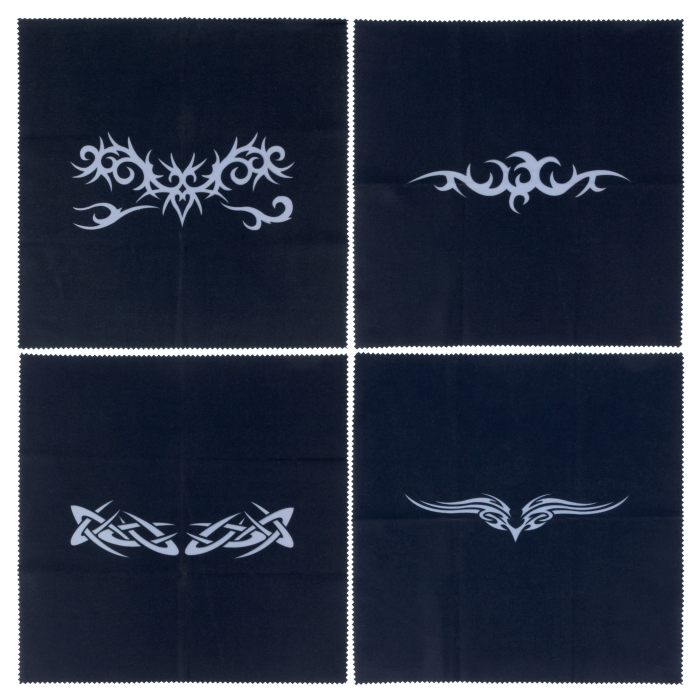 Duggert Microfasertuch 20x20 cm mit Tribal-Tattoo Motiven – Streifenfreie Reinigung