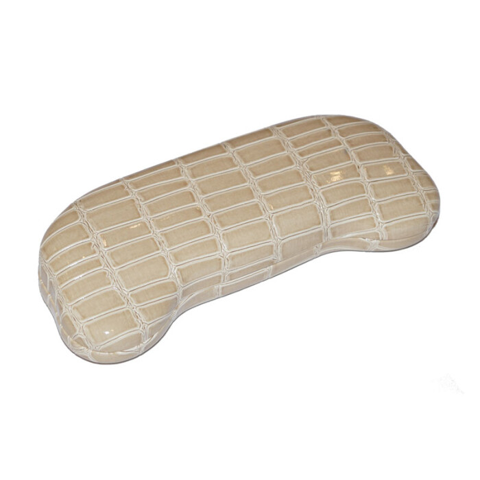 Elegantes Hartschalenetui "FILIZ" mit Metallscharnier in Beige