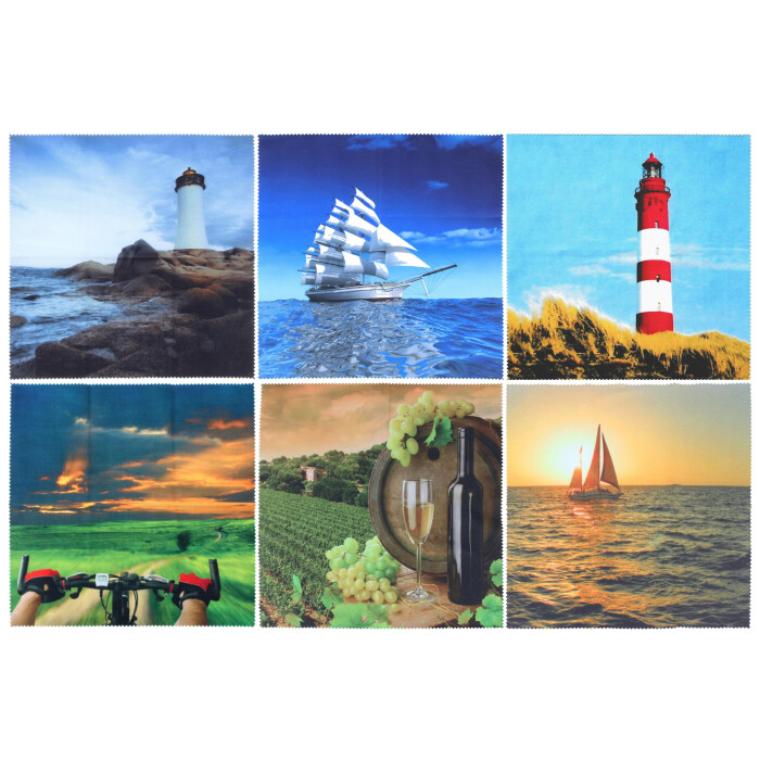 Duggert Microfaser Brillenputztuch 20x20 cm – Landschaft & Natur Motive inkl. Etui