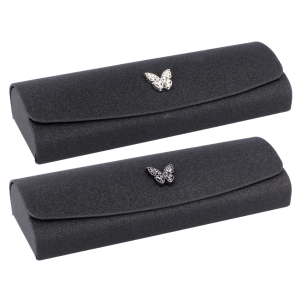 Brillenetui BUTTERFLY Schwarz – Halbhartes Etui mit...