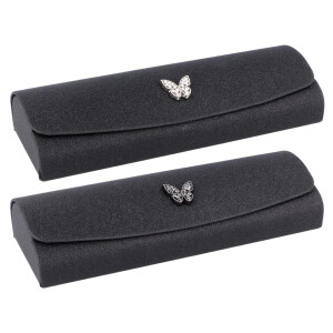 Brillenetui BUTTERFLY Schwarz – Halbhartes Etui mit...