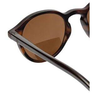 Runde Bifokal Lese-Sonnenbrille Panda Sun Gwen in dunklem Bambus-Ton