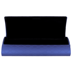 Elegantes Oval-Etui Stefan mit Musterung und tiefem Blau