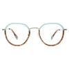 Heyelander INNES - Runde Vollrand Metallbrille in Eisblau-Havanna