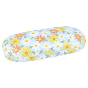 Metall-Brillenetuis – Hartschale Blue Daisy mit...