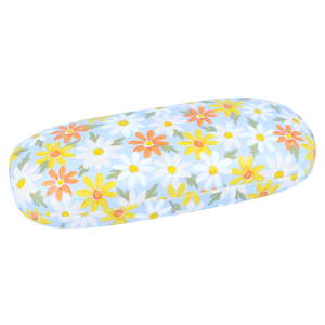 Metall-Brillenetuis – Hartschale Blue Daisy mit...
