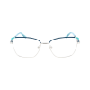 Vollrandbrille in Silber-Blau mit Sonnenclip - Polarisierend