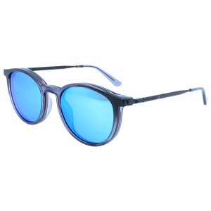 Vollrandbrille in Transparent Grau mit blau verspiegeltem...