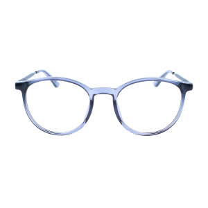 Vollrandbrille in Transparent Grau mit blau verspiegeltem Sonnenclip
