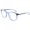 Vollrandbrille in Transparent Grau mit blau verspiegeltem Sonnenclip