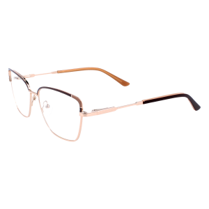 POINT Damenbrille mit Sonnenclip in Gold - Braun