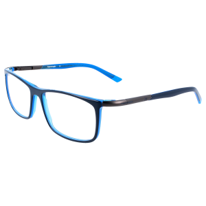 Moderne Kunststoffbrille mit Federscharnieren in Blau
