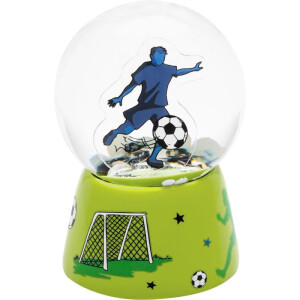 Traumkugel Motiv "Fußball": Traumkugel mit 3D-Fußballfigur und passendem Glitter