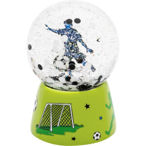 Traumkugel Motiv "Fußball": Traumkugel mit 3D-Fußballfigur und passendem Glitter