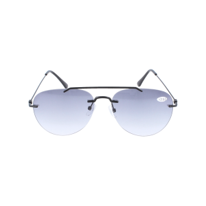 Randlose Sonnenbrille Volker – Praktische Sonnenbifokalbrille in Schwarz/Grau +1,50 dpt