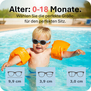 Mausito Baby Sonnenbrille "Baby Surfer" Light Blue – UV400 Schutz mit Kopfband