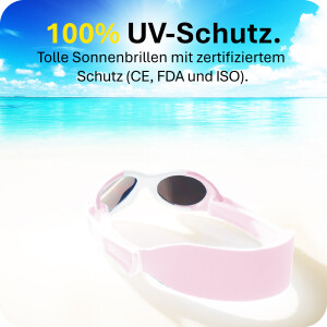Mausito Baby Sonnenbrille "Baby Surfer" Rose - UV400 Schutz mit Kopfband