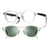 Moderne Acetat - Brillenfassung inkl. Sonnenclip in der Farbe Kristall