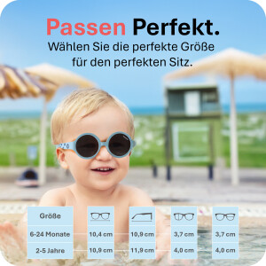 Mausito Kinder Sonnenbrille "The Hippie" Mint – UV400 Schutz mit Kopfband - 6-24 Monate