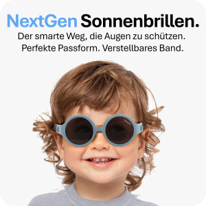 Mausito Kinder Sonnenbrille "The Hippie" Stone Blue – UV400 Schutz mit Kopfband - 6-24 Monate