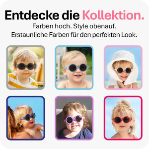 Mausito Kinder Sonnenbrille "The Hippie" Stone Blue – UV400 Schutz mit Kopfband - 6-24 Monate