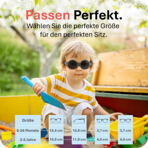 Mausito Kinder Sonnenbrille "The Hippie" Stone Blue – UV400 Schutz mit Kopfband - 6-24 Monate