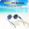 Mausito Kinder Sonnenbrille "The Hippie" Stone Blue – UV400 Schutz mit Kopfband - 6-24 Monate