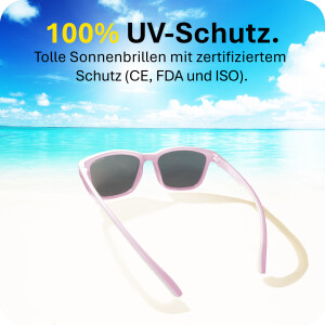 Mausito Kinder Sonnenbrille "The Boho" Rose - Stylischer UV400 Schutz - 6-9 Jahre