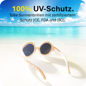 Mausito Kinder Sonnenbrille "The Hippie" Peach – UV400 Schutz mit Kopfband - 6-24 Monate