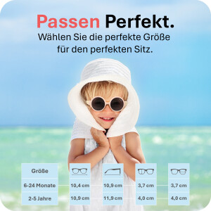 Mausito Kinder Sonnenbrille "The Hippie" Peach – UV400 Schutz mit Kopfband - 6-24 Monate
