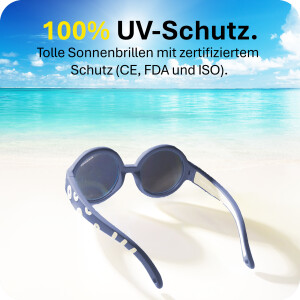 Mausito Kinder Sonnenbrille "The Hippie" Navy – UV400 Schutz mit Kopfband - 2-5 Jahre