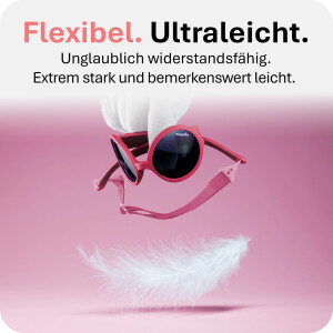 Mausito Kinder Sonnenbrille "The Hippie" Magenta – UV400 Schutz mit Kopfband - 6-24 Monate