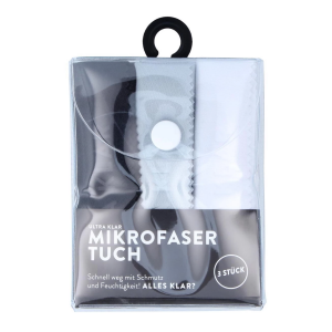 Ultra Klar Ultraschallgerät "Ultra Pro Mini" inkl. 500ml Ultraschallreiniger und Mikrofasertuch-Mix 15x18cm (weiß-grau-schwarz)