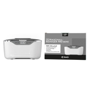Ultra Klar Ultraschallgerät "Ultra Pro Mini" inkl. 500ml Ultraschallreiniger und Putzfingerling zur praktischen Brillenreinigung