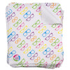 Micofasertuch "Saturn Neo L" in Weiß mit bunten Brillen aus 100% recyceltem Polyester - 15 x 18 cm