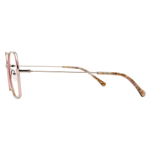Heyelander CHLOE - Hexagon Metallbrille in Havanna meets Pink