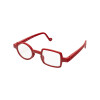 Ausgefallene rote Designer-Lesebrille Donald mit asymmetrischem Akzent