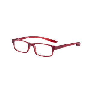 Kunststofflesebrille "Pluto" mit Federscharnier in verschiedenen Farben und farblich passendem Etui